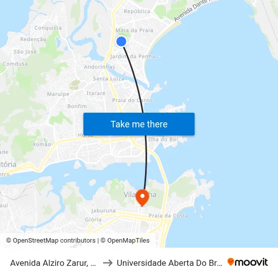 Avenida Alziro Zarur, 246 to Universidade Aberta Do Brasil map