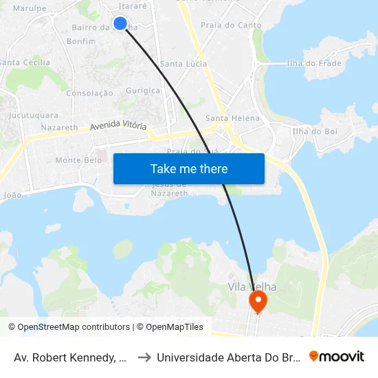 Av. Robert Kennedy, 386 to Universidade Aberta Do Brasil map
