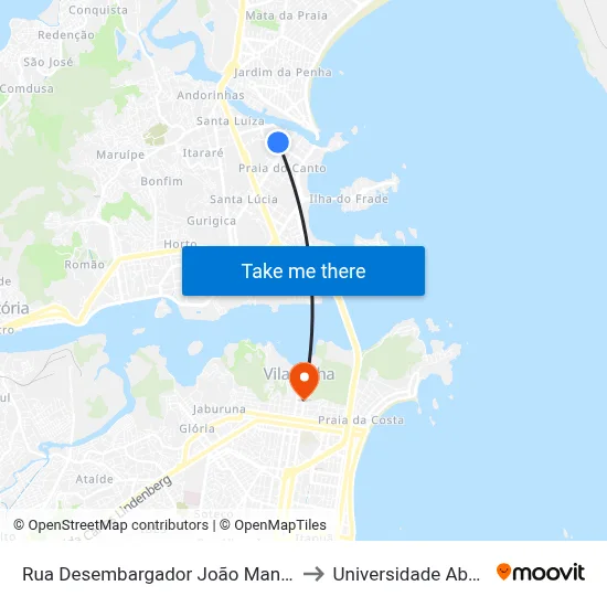 Rua Desembargador João Manoel De Carvalho, 2-62 to Universidade Aberta Do Brasil map