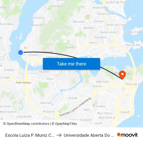 Escola Luíza P. Muniz Correa to Universidade Aberta Do Brasil map