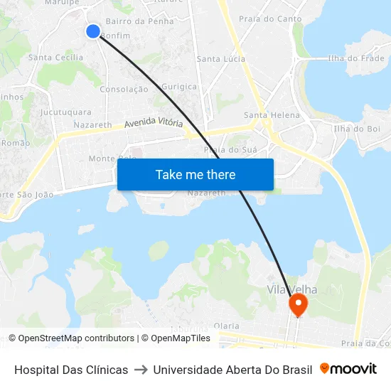 Hospital Das Clínicas to Universidade Aberta Do Brasil map