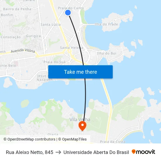 Rua Aleixo Netto, 845 to Universidade Aberta Do Brasil map