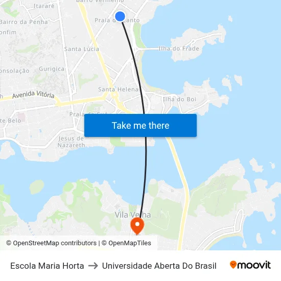 Escola Maria Horta to Universidade Aberta Do Brasil map