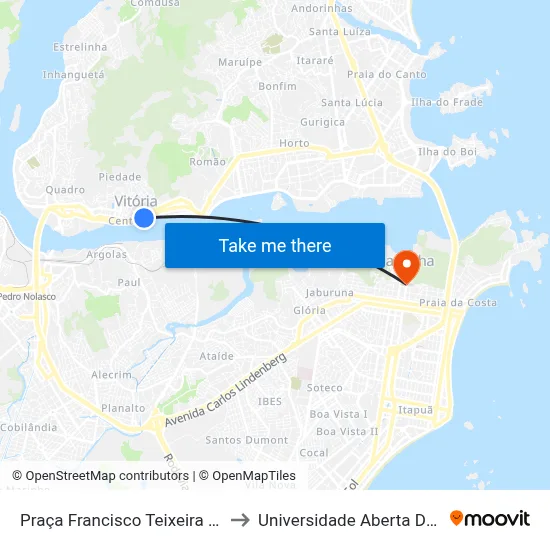 Praça Francisco Teixeira Da Cruz to Universidade Aberta Do Brasil map