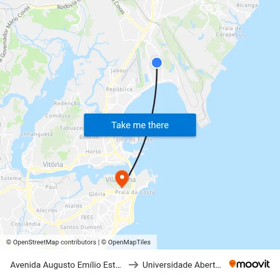 Avenida Augusto Emílio Estelita Lins, 232 to Universidade Aberta Do Brasil map