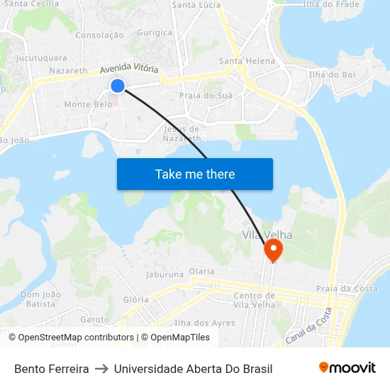 Bento Ferreira to Universidade Aberta Do Brasil map