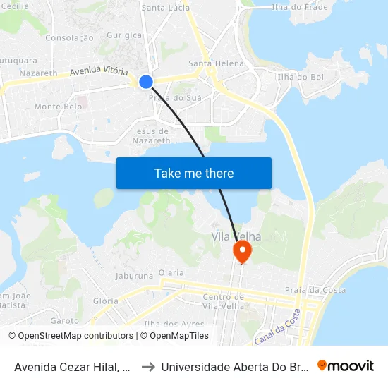 Avenida Cezar Hilal, 897 to Universidade Aberta Do Brasil map