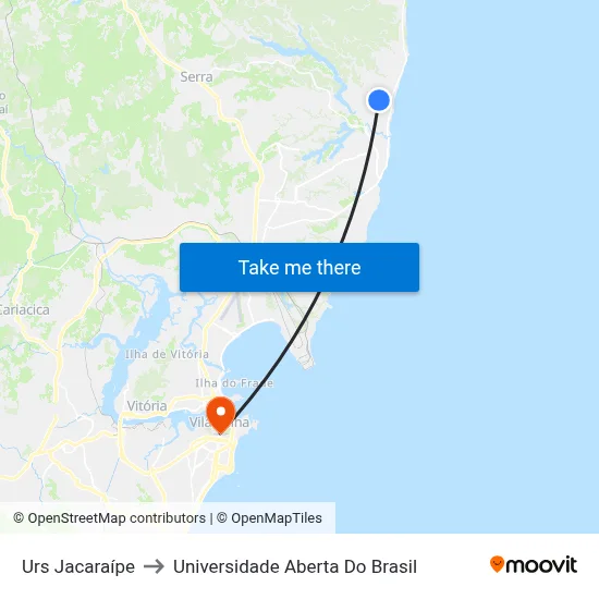 Urs Jacaraípe to Universidade Aberta Do Brasil map