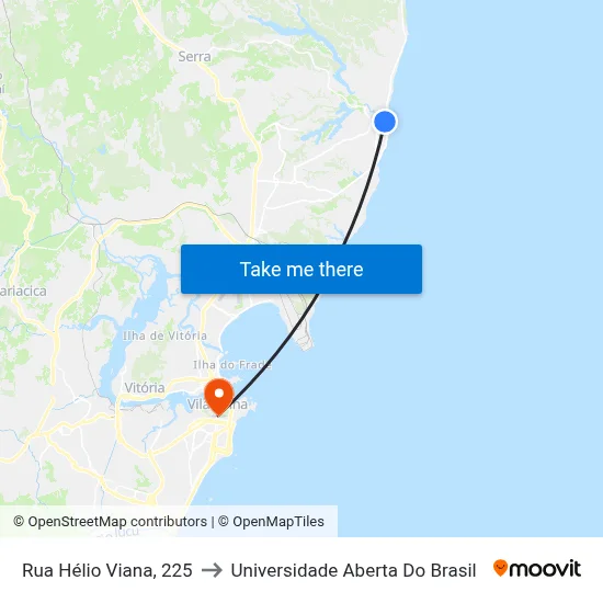 Rua Hélio Viana, 225 to Universidade Aberta Do Brasil map