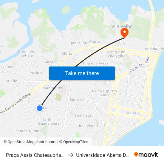 Praça Assis Chateaubriand, 299 to Universidade Aberta Do Brasil map