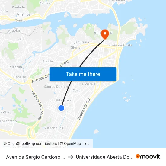 Avenida Sérgio Cardoso, 10-12 to Universidade Aberta Do Brasil map