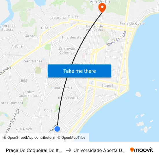 Praça De Coqueiral De Itaparica to Universidade Aberta Do Brasil map