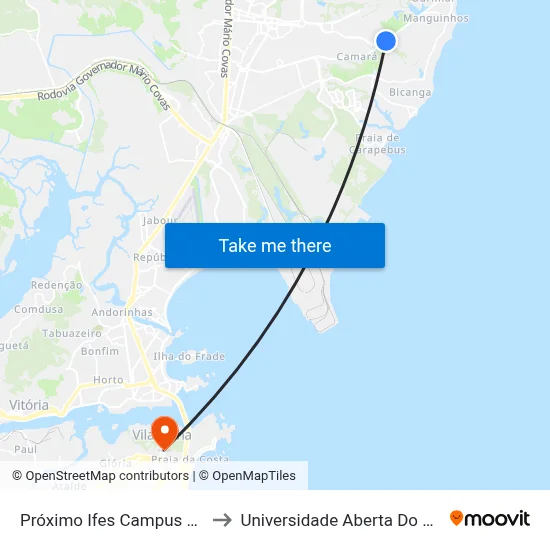 Próximo Ifes Campus Serra to Universidade Aberta Do Brasil map