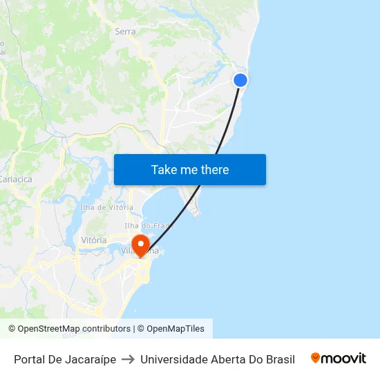 Portal De Jacaraípe to Universidade Aberta Do Brasil map