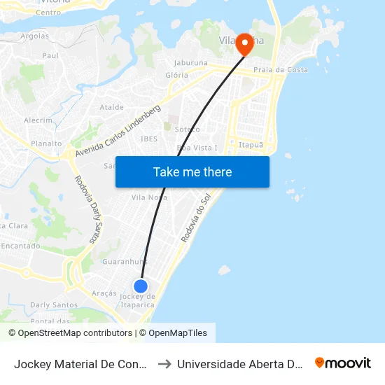 Jockey Material De Construção to Universidade Aberta Do Brasil map