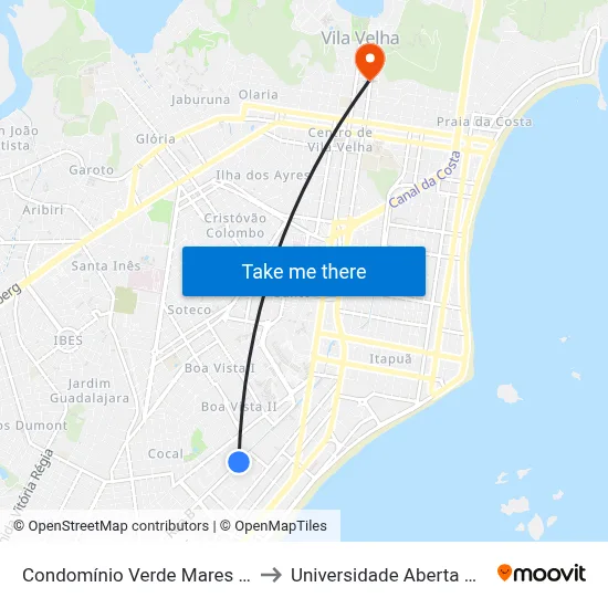 Condomínio Verde Mares 4º Etapa to Universidade Aberta Do Brasil map