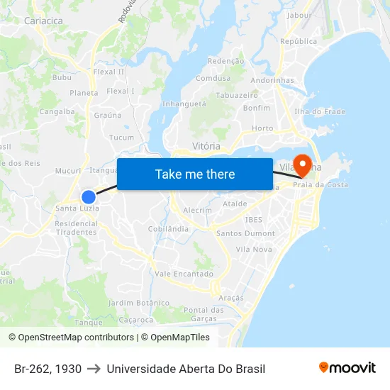 Br-262, 1930 to Universidade Aberta Do Brasil map