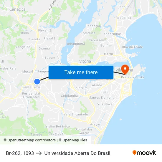 Br-262, 1093 to Universidade Aberta Do Brasil map