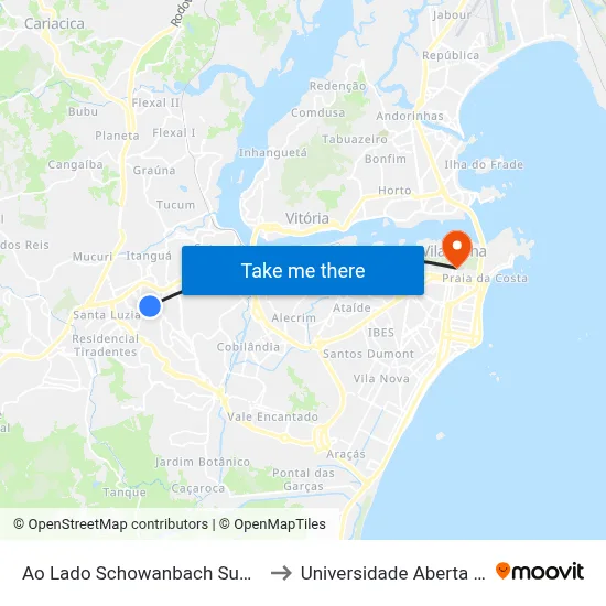 Ao Lado Schowanbach Supermercado to Universidade Aberta Do Brasil map