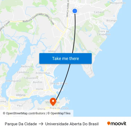 Parque Da Cidade to Universidade Aberta Do Brasil map