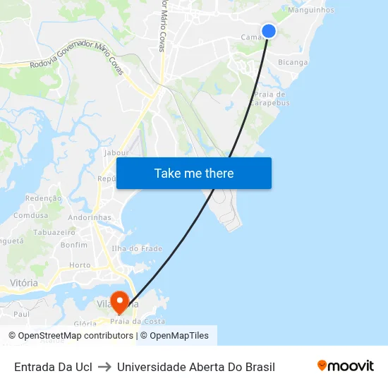 Entrada Da Ucl to Universidade Aberta Do Brasil map
