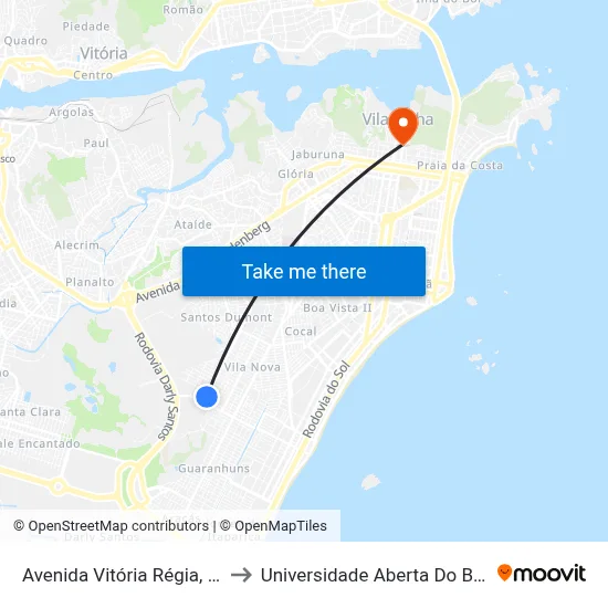Avenida Vitória Régia, 359 to Universidade Aberta Do Brasil map