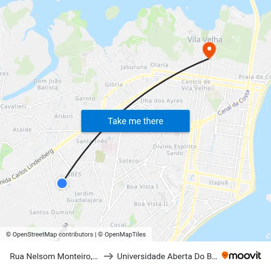 Rua Nelsom Monteiro, 176 to Universidade Aberta Do Brasil map