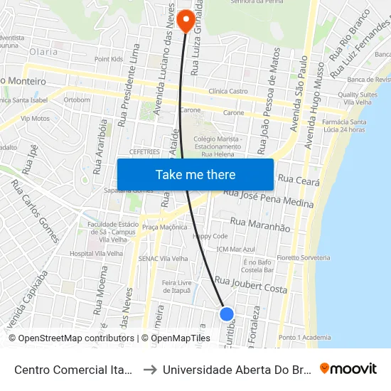 Centro Comercial Itapuã to Universidade Aberta Do Brasil map