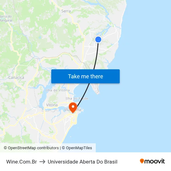 Wine.Com.Br to Universidade Aberta Do Brasil map