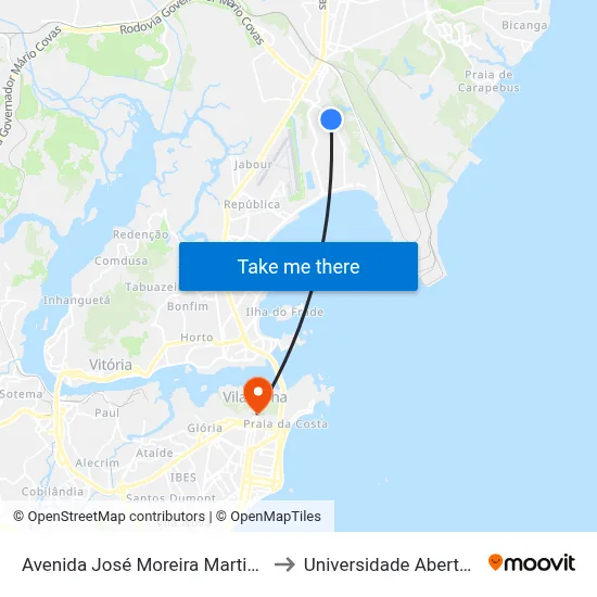 Avenida José Moreira Martins Rato, 1355 to Universidade Aberta Do Brasil map