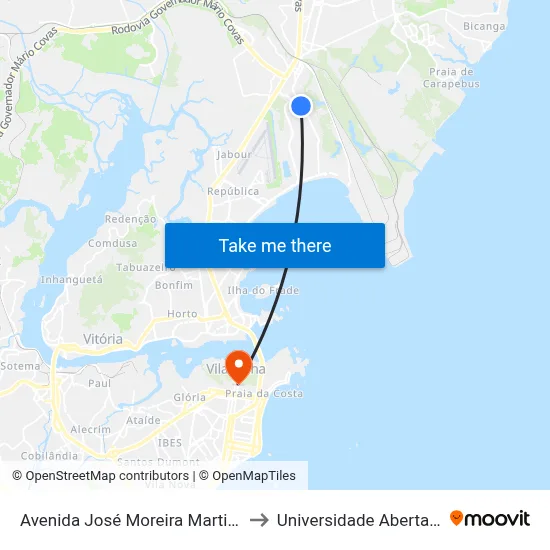 Avenida José Moreira Martins Rato, 188 to Universidade Aberta Do Brasil map