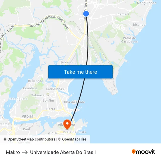 Makro to Universidade Aberta Do Brasil map