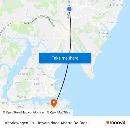 Vitoriawagen to Universidade Aberta Do Brasil map