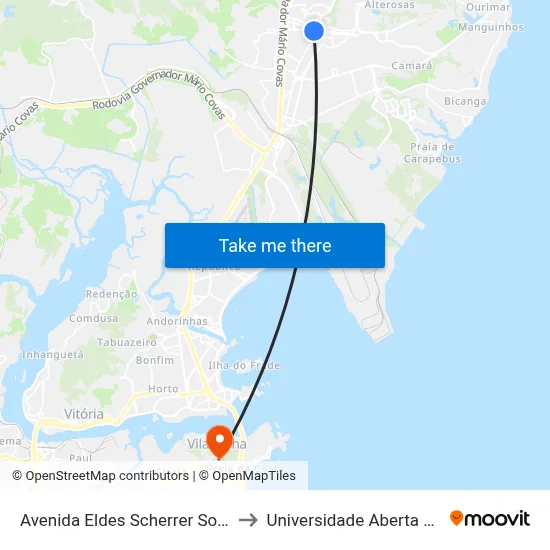 Avenida Eldes Scherrer Souza, 1501 to Universidade Aberta Do Brasil map