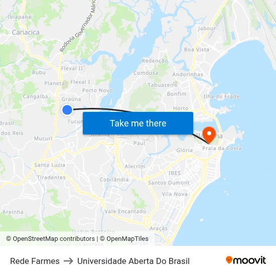Rede Farmes to Universidade Aberta Do Brasil map