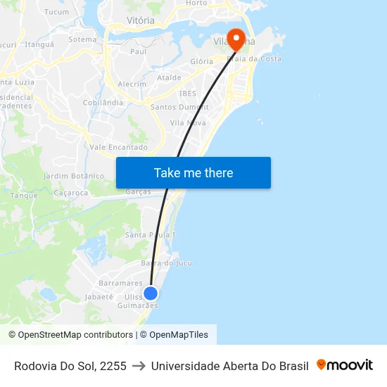 Rodovia Do Sol, 2255 to Universidade Aberta Do Brasil map