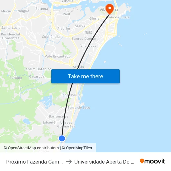 Próximo Fazenda Camping to Universidade Aberta Do Brasil map