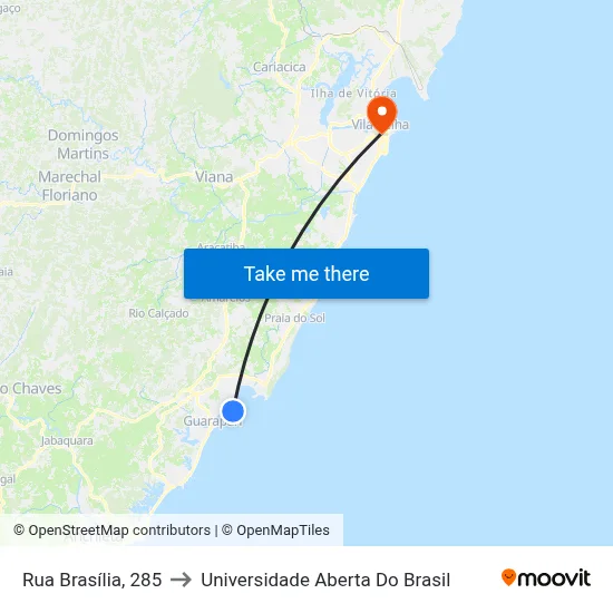 Rua Brasília, 285 to Universidade Aberta Do Brasil map