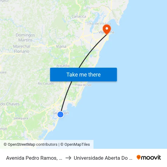 Avenida Pedro Ramos, 6766 to Universidade Aberta Do Brasil map