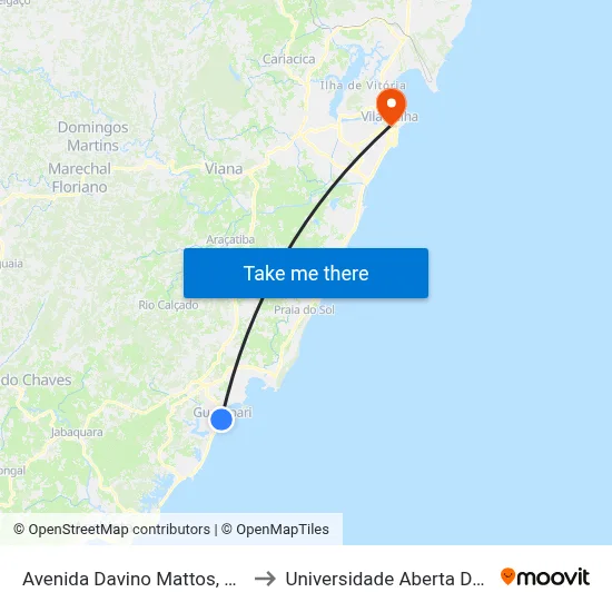 Avenida Davino Mattos, 102-204 to Universidade Aberta Do Brasil map