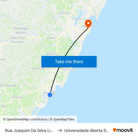 Rua Joaquim Da Silva Lima, 459 to Universidade Aberta Do Brasil map