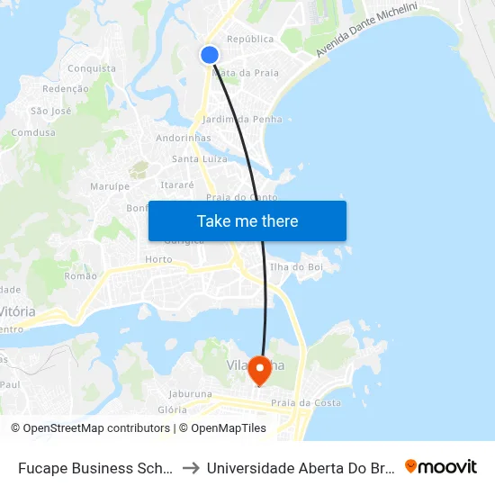 Fucape Business School to Universidade Aberta Do Brasil map