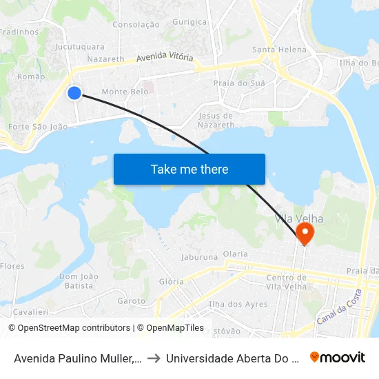 Avenida Paulino Muller, 406 to Universidade Aberta Do Brasil map