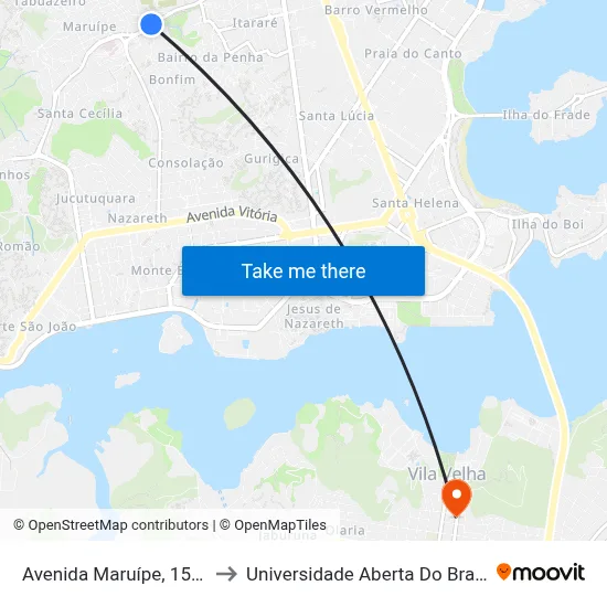 Avenida Maruípe, 1595 to Universidade Aberta Do Brasil map