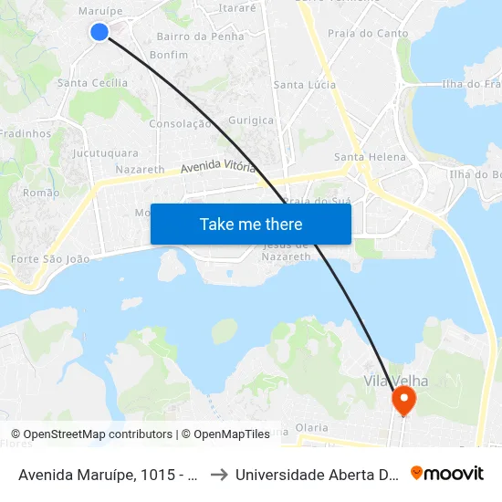 Avenida Maruípe, 1015 - Maruípe to Universidade Aberta Do Brasil map