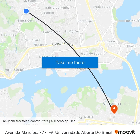 Avenida Maruípe, 777 to Universidade Aberta Do Brasil map