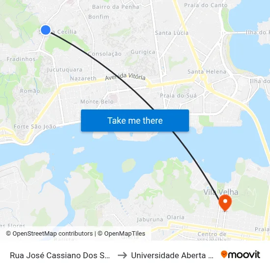 Rua José Cassiano Dos Santos, 427 to Universidade Aberta Do Brasil map