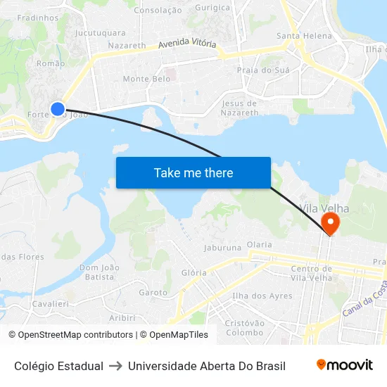 Colégio Estadual to Universidade Aberta Do Brasil map