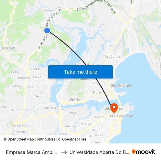 Empresa Marca Ambiental to Universidade Aberta Do Brasil map