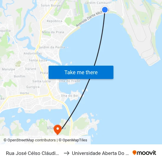 Rua José Célso Cláudio, 109 to Universidade Aberta Do Brasil map